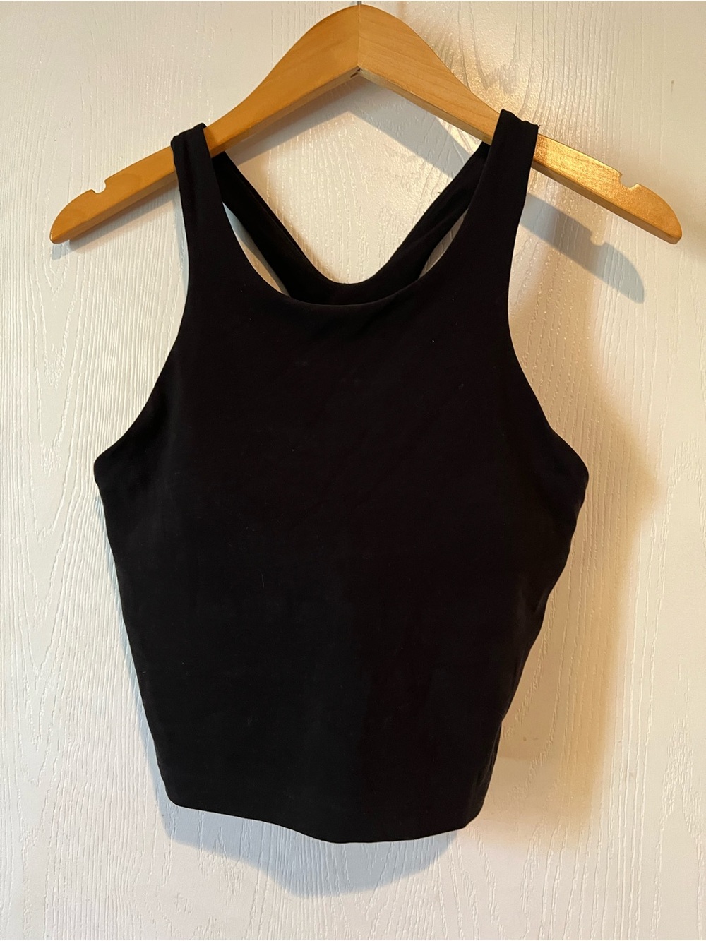 Athleta Black Sports Bra Crop Tank  Racerback Align Minimalist Women Sz M